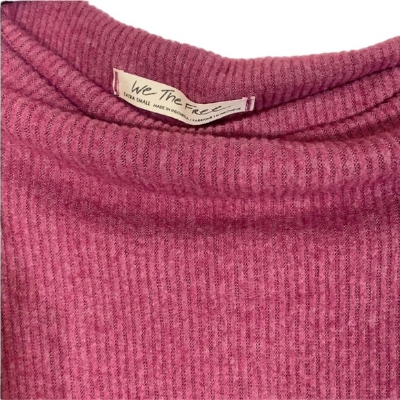 - NWT Free People Heathers Pink Main Squeeze Hacci Top Oversized Soft - Picture 10 of 13